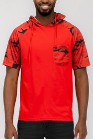 SHORT SLEEVE CAMO COLOR BLOCK (Color: BLUE CAMO, size: XL)